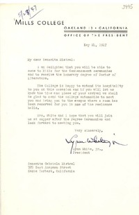 [Carta] 1947 mayo 24, Oakland, California [a] Gabriela Mistral, Santa Bárbara, California