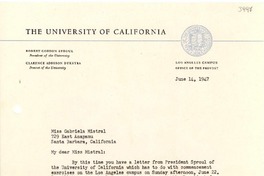 [Carta] 1947 jun. 14, Los Angeles, California [a] Gabriela Mistral, Santa Bárbara, California
