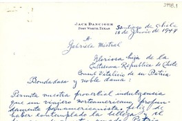 [Carta] 1947 jun. 18, Santiago, Chile [a] Gabriela Mistral