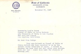 [Carta] 1947 nov. 17, Sacramento, California, [EE.UU.] [a] Lucila Godoy, Los Angeles, California, [EE.UU.]