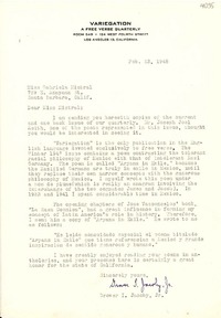 [Carta] 1948 feb. 23, Los Angeles, California [a] Gabriela Mistral, Santa Bárbara, California