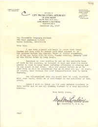 [Carta] 1947 dic. 18, Long Beach, California [a] Gabriela Mistral