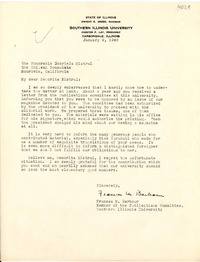 [Carta] 1948 ene. 9, Carbondale, Illinois [a] Gabriela Mistral, Monrovia, California