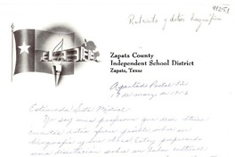 [Carta] 1953 mar. 18, [Zapata, Texas] [a] [Gabriela Mistral]