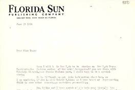 [Carta] 1954 jun. 19, Miami, Florida [a] Doris Dana
