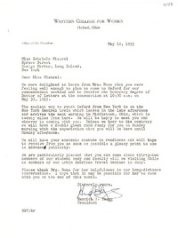 [Carta] 1955 mayo 12, Oxford, Ohio [a] Gabriela Mistral, Long Island, New York