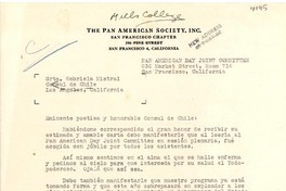 [Carta] [1946], San Francisco, California [a] Gabriela Mistral, Los Angeles, California