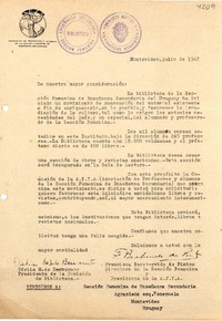 [Carta] 1942 jun., Montevideo, [Uruguay] [a] [Gabriela Mistral]