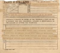 [Telegrama] 1945 nov. 15, Montevideo, Uruguay [a] Gabriela Mistral, Petrópolis, Brasil