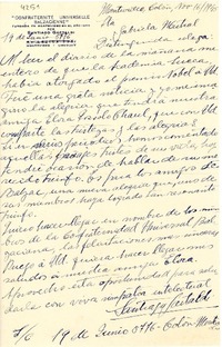 [Carta] 1945 nov. 16, Montevideo [a] Gabriela Mistral