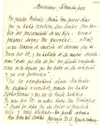 [Carta] 1943 sept., Montevideo, Uruguay [a] Gabriela Mistral