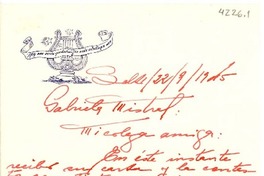 [Carta] 1945 sept. 22, Salto, Uruguay [a] Gabriela Mistral