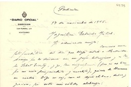 [Carta] 1945 nov. 17, Montevideo [a] Gabriela Mistral