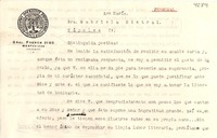 [Carta] [1945?] , Montevideo, Uruguay [a] Gabriela Mistral