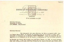[Carta] 1946 nov. 27, Montevideo [a] Gabriela Mistral, Los Ángeles, California