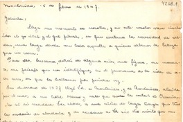 [Carta] 1947 feb. 15, Montevideo [a] Gabriela Mistral