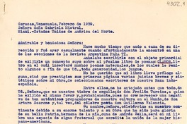[Carta] 1939 feb., Caracas, Venezuela [a] Gabriela Mistral, Miami, EE.UU.