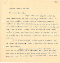 [Carta] 1942 ene. 8, Caracas [a] Gabriela Mistral