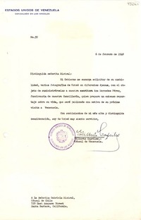 [Carta] 1948 feb. 6, Los Angeles, [E.E.U.U.] [a] Gabriela Mistral, Santa Barbara, California