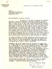 [Carta] 1950 feb. 21, Caracas [a] Gabriela Mistral, Monrovia, California
