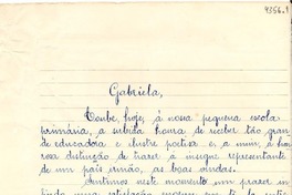 [Carta] [1940?], Belo Horizonte, [Brasil] [a] Gabriela Mistral