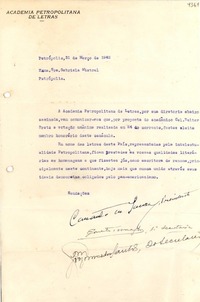 [Carta] 1942 mar. 31, Petrópolis, Río de Janeiro [a] Gabriela Mistral, Petrópolis