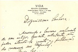[Carta] 1942 oct. 22, Río de Janeiro [a] Gabriela Mistral