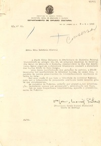 [Carta] 1943 abr. 8, Río de Janeiro [a] Gabriela Mistral