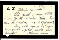 [Tarjeta] [1943], [Brasil] [a] Gabriela Mistral