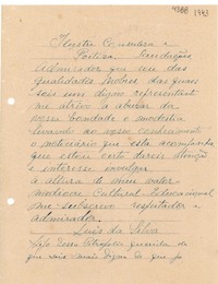 [Carta] 1943, [Río de Janeiro] [a] Gabriela Mistral