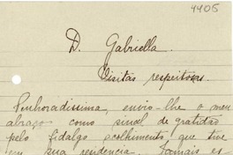 [Carta] 1943 jul. 12, Belo Horizonte, [Brasil] [a] Gabriela Mistral