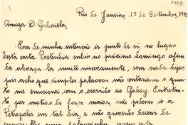[Carta] 1943 sept. 1, Río de Janeiro [a] Gabriela Mistral