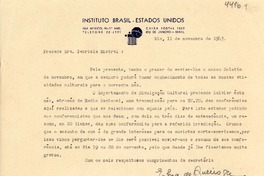 [Carta] 1943 nov. 11, Río de Janeiro [a] Gabriela Mistral