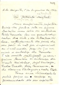 [Carta] 1943 dic. 1, Belo Horizonte [a] Gabriela Mistral