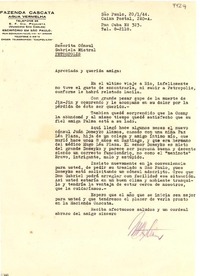 [Carta] 1944 ene. 20, São Paulo [a] Gabriela Mistral, Petrópolis