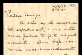 [Carta] 1944 feb. 2, S. Paulo, [Brasil] [a] [Gabriela Mistral]