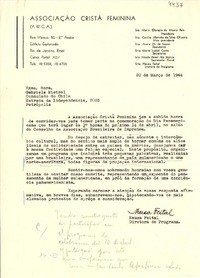 [Carta] 1944 mar. 20, Río de Janeiro [a] Gabriela Mistral, Petrópolis