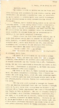 [Carta] 1944 abr. 19, S. Paulo, [Brasil] [a] Gabriela Mistral