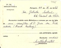 [Tarjeta] 1944 abr. 28, Petrópolis [a] Gabriela Mistral