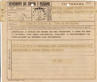 [Telegrama] 1944 jul. 26, Niteroi, Río de Janeiro [a] Gabriela Mistral, Rio, [Brasil]
