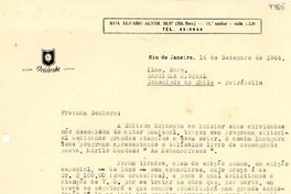 [Carta] 1944 sept. 14, Río de Janeiro, [Brasil] [a] Gabriela Mistral, Petrópolis