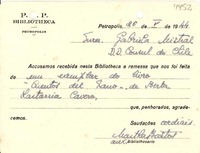 [Tarjeta] 1944 mayo 26, Petrópolis [a] Gabriela Mistral