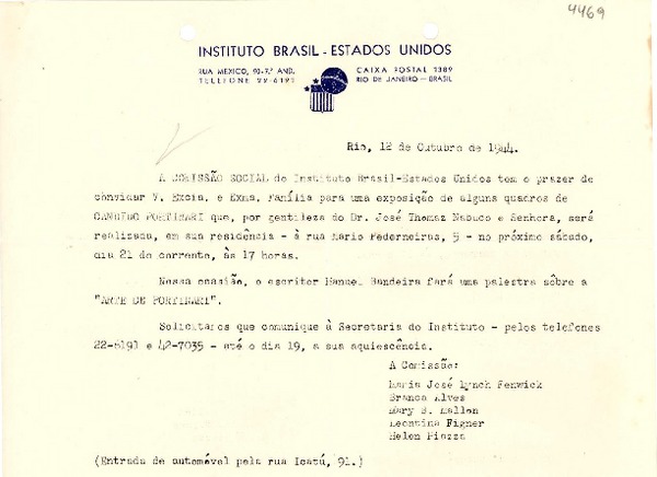 [Carta] 1944 oct. 12, Río de Janeiro [a] [Gabriela Mistral]