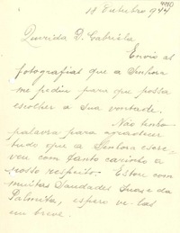 [Carta] 1944 oct. 18, [Brasil] [a] Gabriela Mistral