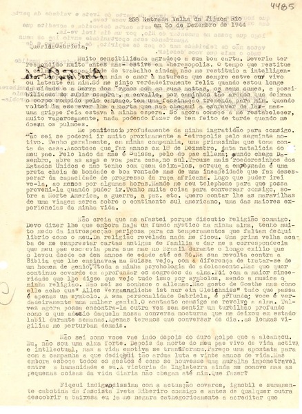 [Carta] 1944 dic. 30, Río de Janeiro [a] Gabriela Mistral