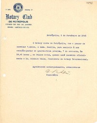 [Carta] 1945 feb. 2, Petrópolis, [Brasil] [a] [Gabriela Mistral]