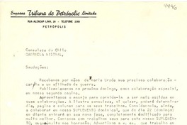 [Carta] 1945 abr. 13, Petrópolis, [Brasil] [a] Gabriela Mistral