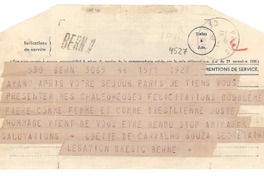 [Telegrama] 1946 ene. 15, Paris, [Francia] [a] [Gabriela Mistral]