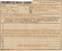 [Telegrama] [1945], [Brasil] [a] Gabriela Mistral
