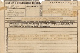 [Telegrama] [1945 nov.], Rio DF, [Brasil] [a] Gabriela Mistral, Leblon DF, [Brasil]
